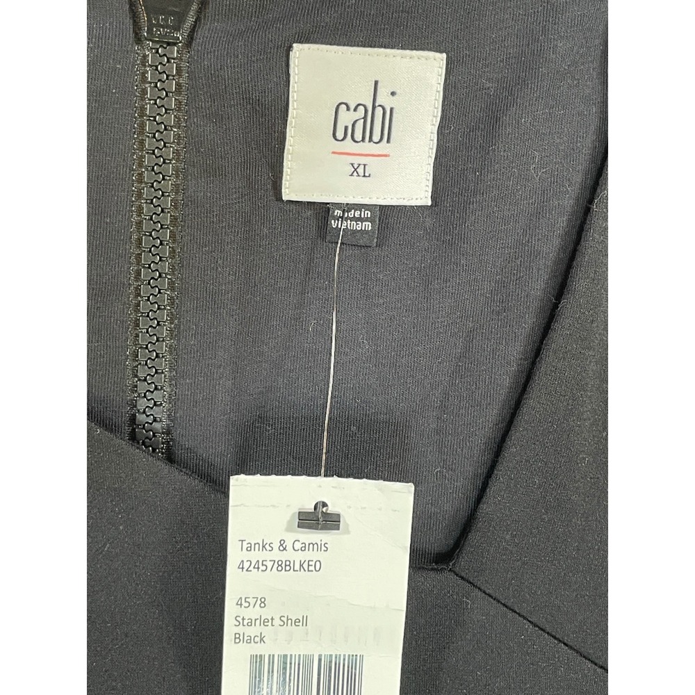 Cabi Starlet Shell Women XL Black New Asymmetrical Peplum Sleeveless Top 4578 - Picture 5 of 11